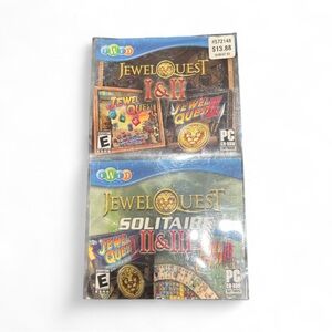 iWin PC-CD Rom Lot (2) Jewel Quest I & II Jewel Quest Solitaire II & III